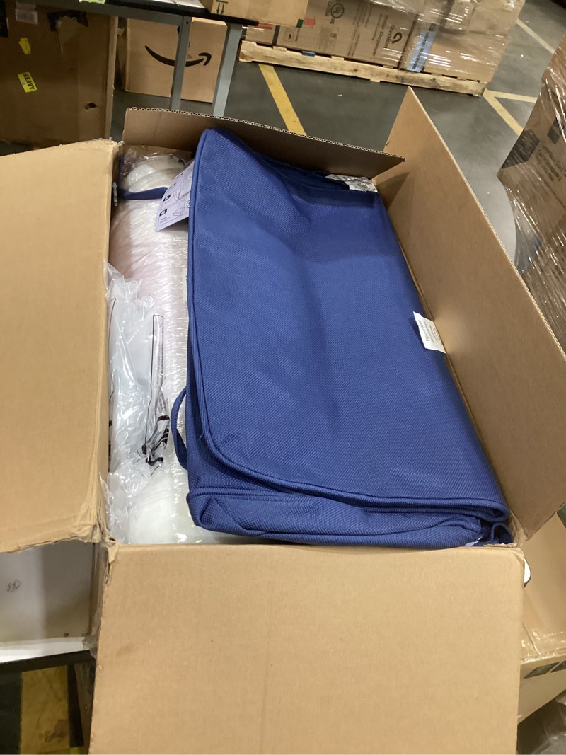 Condition photo showing Good Condition for patio furniture cushion set, 24 x 24 x 6 extra thick deep seat outdoor chair cushions for patio furniture, olefin replacement set, water resistant, removable cover, ties and handle, blue blue 24x24x6 inch | 3 pack