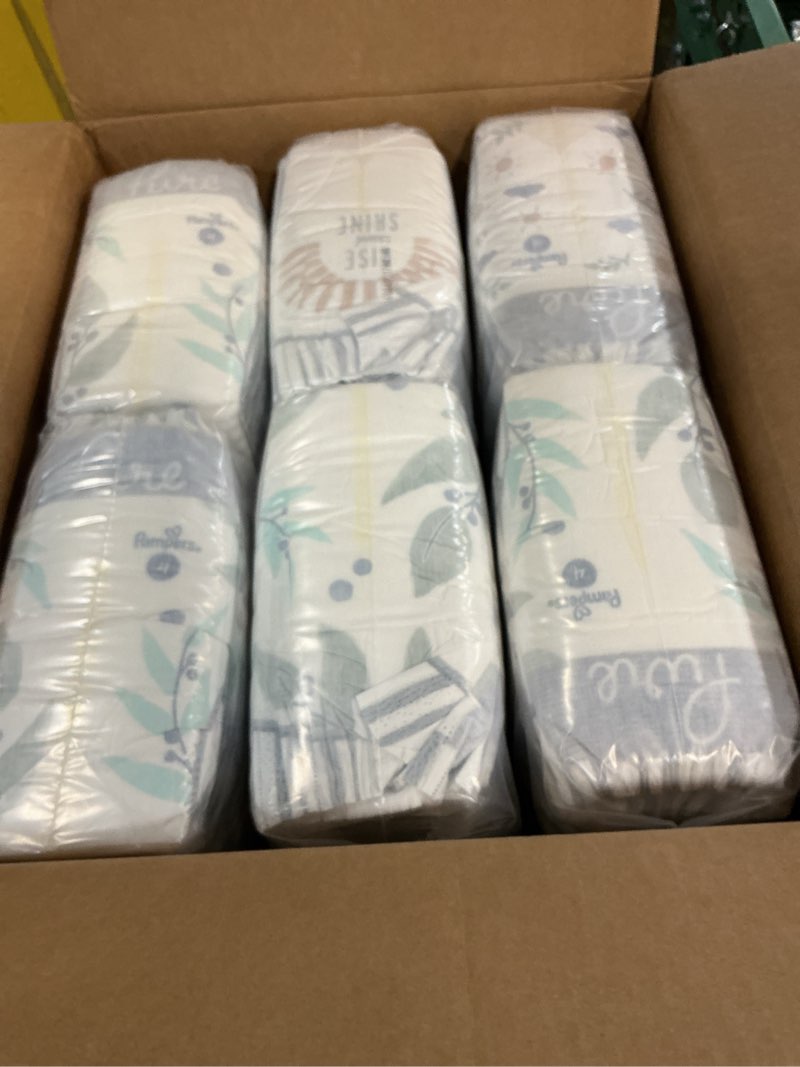 Condition photo showing New/Like New for ((size 4 ))pampers baby diapers - pure protection -, 150 count, for up to 100% leakproof, premium plant-based skin protection