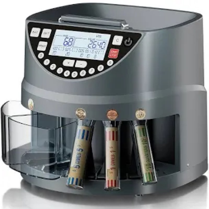aneken coin counter and sorter with tft display - accurate sorting machine for 5 denominations, smoo