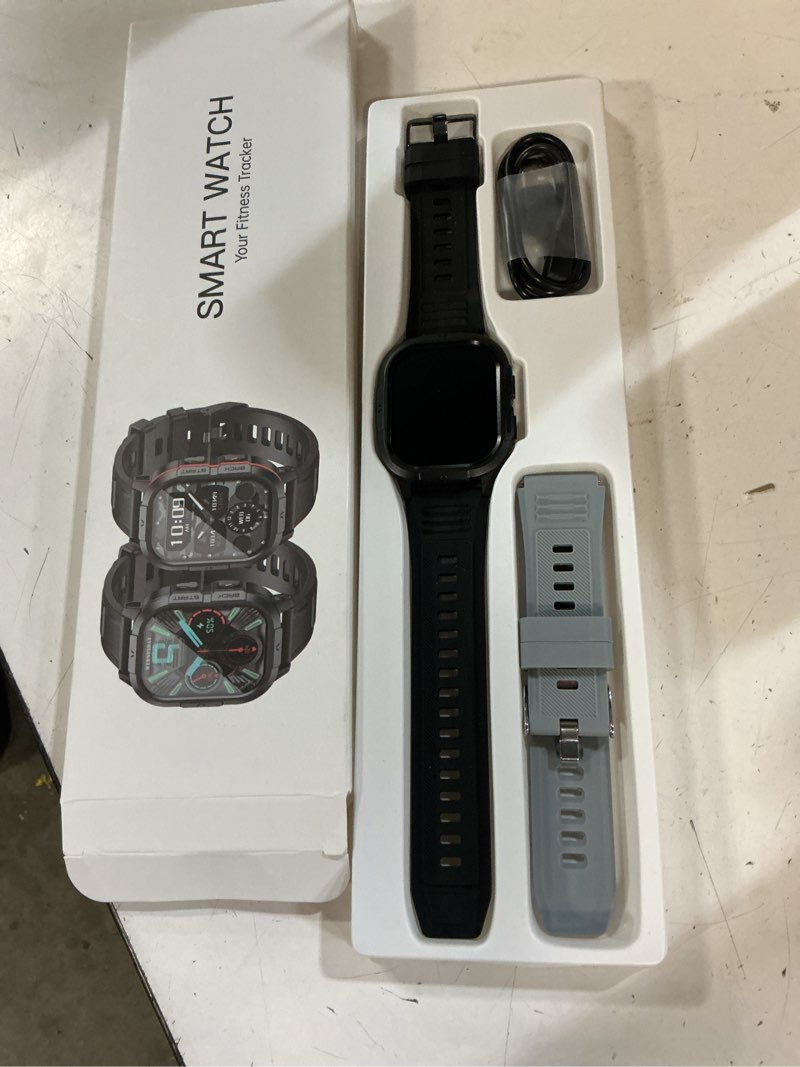 Condition photo showing Good Condition for smart watch for men, 1.52" hd fitness tracker with blood pressure spo2 heart rate sleep monitor, 110 sports modes, 1000mah battery watches for men compatible with android iphone black silica