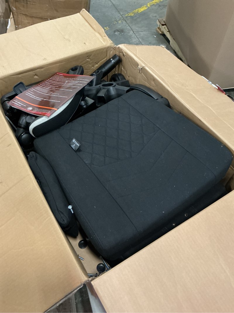 Condition photo showing As Is for gtplayer gaming chair, computer office chair with pocket spring cushion, linkage armrests and footrest, high back ergonomic computer chair with lumbar support task chair with footrest(black) bright black