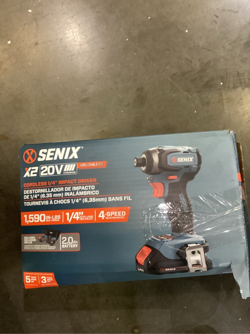 Condition photo showing Good Condition for senix x2 20-volt 1/4-in brushless cordless impact driver (1-battery included, charger included and soft bag included)