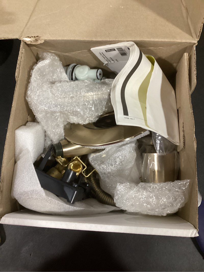 Condition photo showing As Is for Delta Arvo 14 Series Brushed Gold Shower Faucet Set with In2ition 2-in-1 Dual Shower Head with HandHeld Spray Combo, Valve Trim Kit, Champagne Bronze 142840-CZ-I (Valve Included)