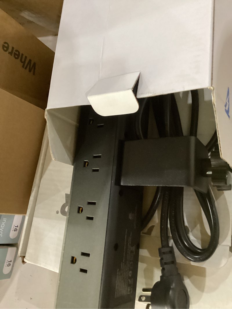 Condition photo showing Good Condition for cccei standing desk clamp power strip with 15 outlets, widely spaced desktop edge mount surge protector outlet, fast charging usb-a and usb-c ports, 6 ft flat plug, black fit 1.6 inch table top. black-20w 6ft