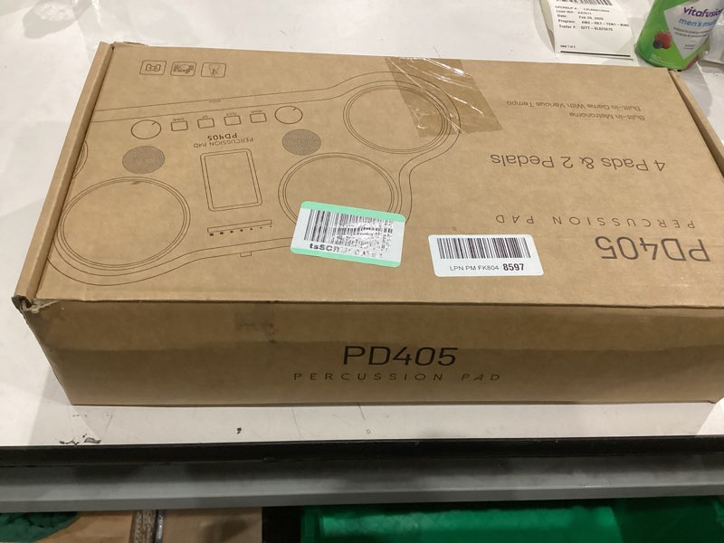 Condition photo showing As Is for PD405 Tabletop Electric Drum Set, With 163 Percussion Sounds, 4 Velocity-Sensitive Drum Pads, 2 Pedals and Drum Sticks Birthday Gift Black