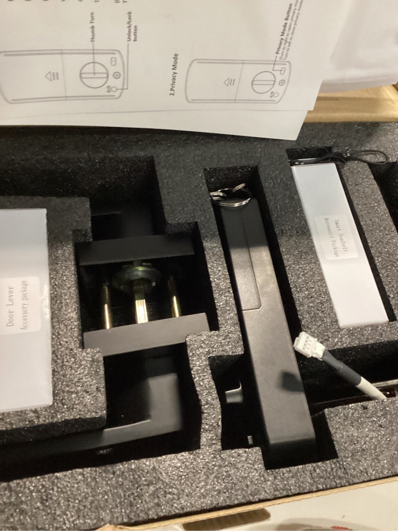 Condition photo showing Good Condition for BEBASIA Smart Fingerprint Door Lock with Handle Set, Full App Control, Electronic Digital Touchscreen Keypad, Deadbolt Smart Locks for Front Door, Auto Lock, Black