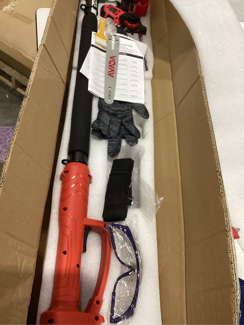 Condition photo showing New/Like New for 2-in-1 cordless 8-inch pole saw & chainsaw for mwkee m-18 18v battery - 1200w brushless motor, total reach of max 15.9 ft, lightweight, 8"&6"electric pole saws for tree trimming pruning (tool only) red (battery and charger not included)