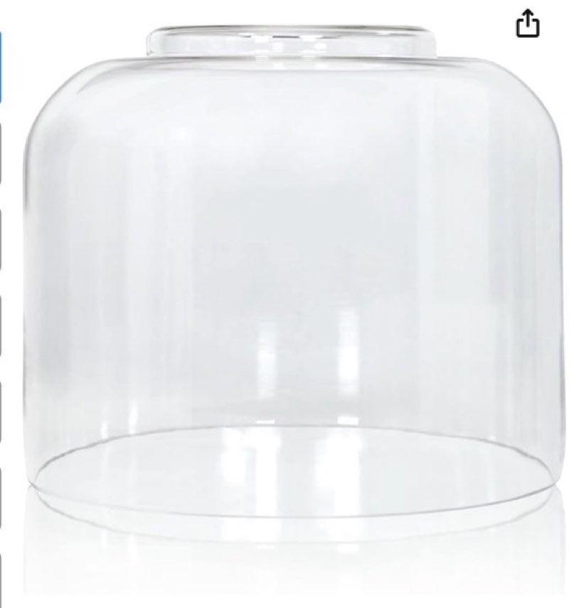 Kira Home Luxe 9" Glass Shade, Clear Replacement Glass, 1-5/8" Fitter Opening for Threaded Medium Base Socket, 8" x 8.75", 1-Pack