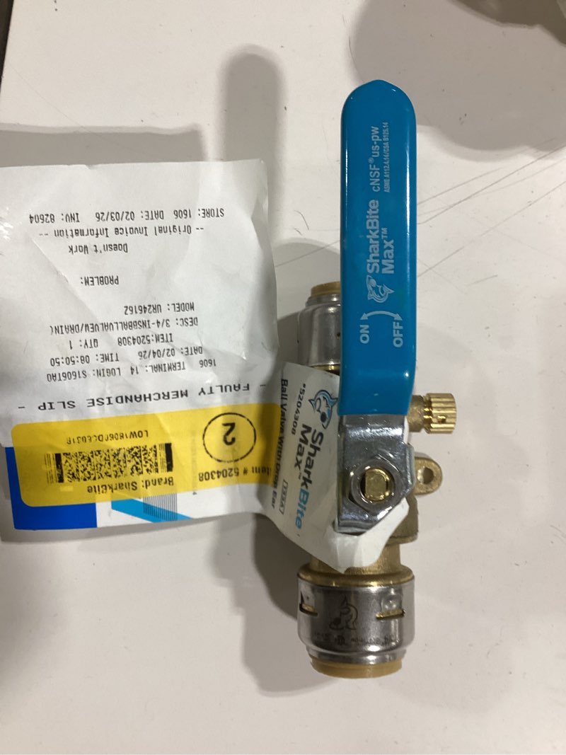 Condition photo showing Good Condition for sharkbite max drop ear 3/4-in push-to-connect brass ball valve