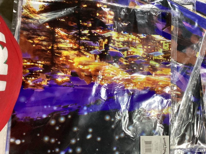 Magical Blue Snow Village Plastic Backdrop Banner - 9ft x 6ft (3-Piece) - Stunning Winter Wonderland