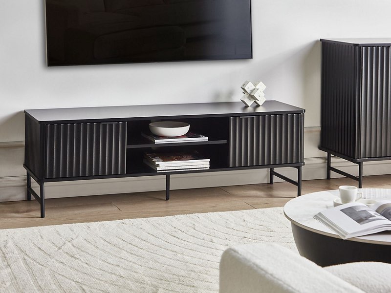 62” Beliani Modern TV Stand GLASTONBURY Black