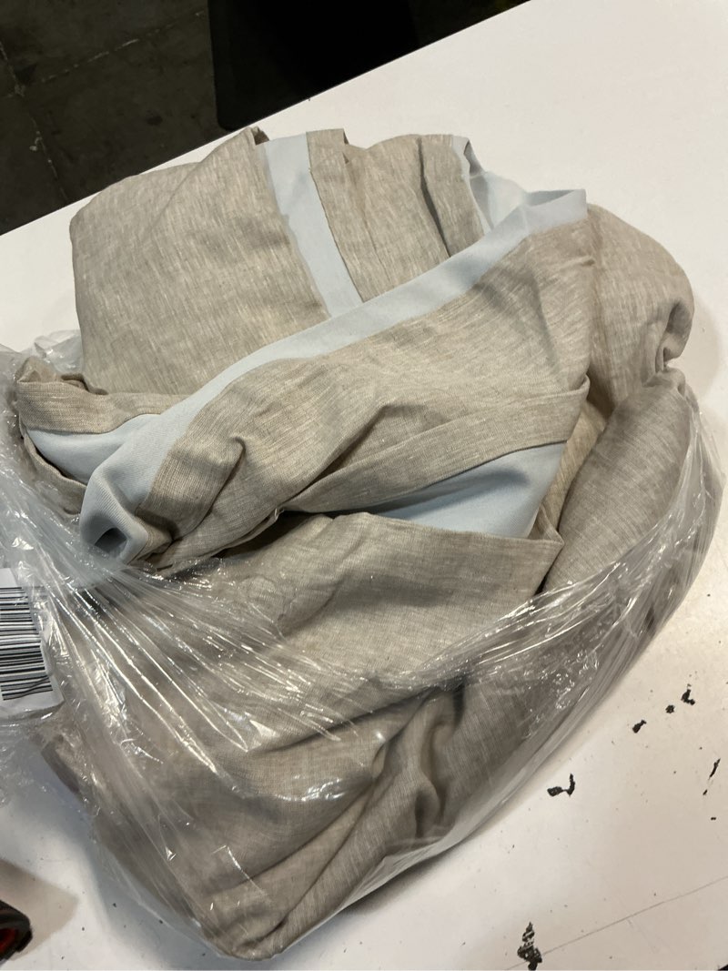 Condition photo showing Good Condition for quince european linen room darkening curtain, 96x120, flax single panej