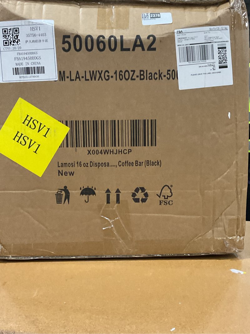 Condition photo showing New/Like New for tv topvalue 100 pack 16 oz paper coffee cups, disposable coffee cups with lids, and stirrers, drinking cups for water, coffee or tea, to go coffee cups suitable for home, shops and cafes