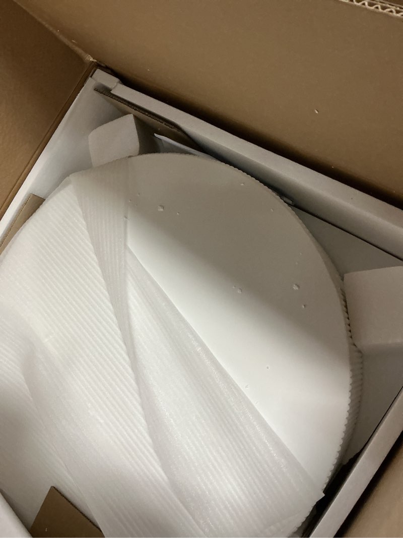 Condition photo showing Good Condition for Round Coffee Table with Storage, Modern Wooden Coffee Table with Solid Wood Veneered, Circle Center Table Accent Tea Table for Living Room Small Space (31.5''L × 31.5''W × 14''H, Retro White) 31.5" Retro White