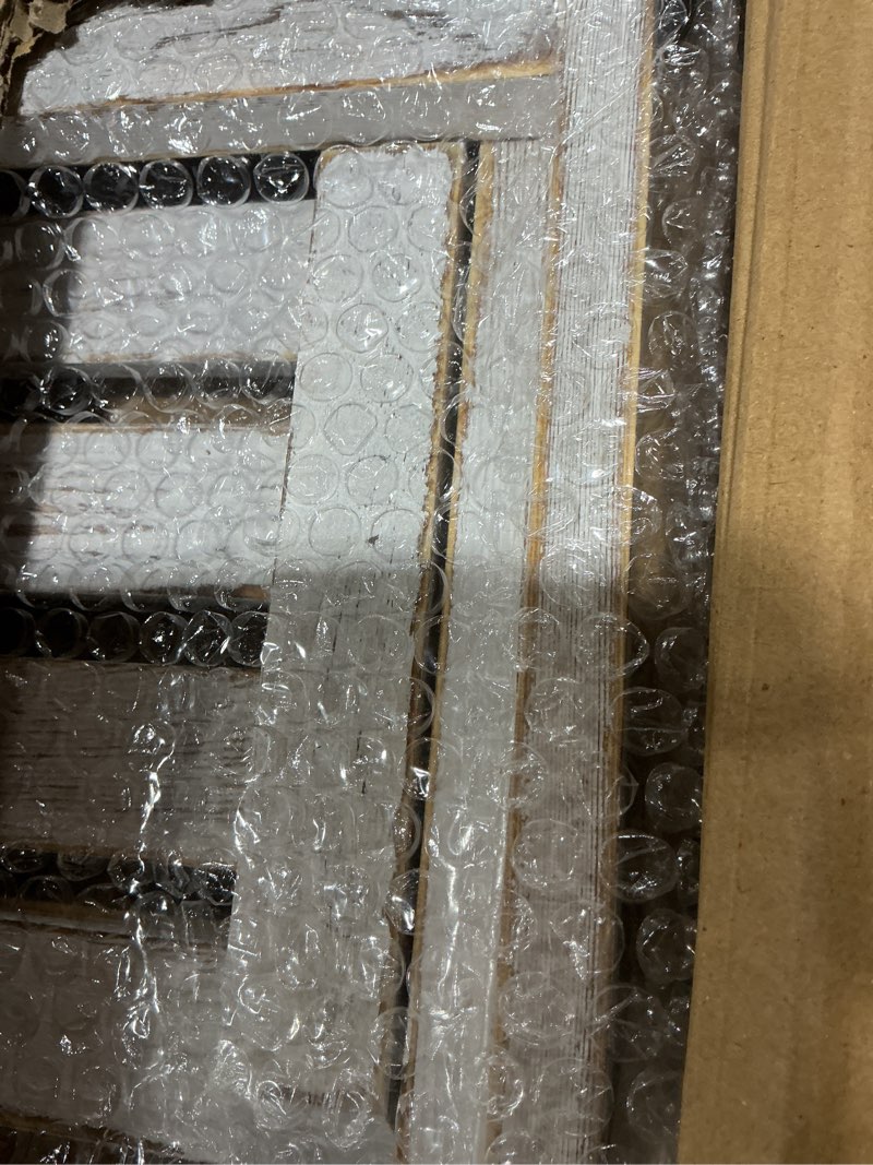 Condition photo showing Good Condition for MyGift 2 Tier Rustic Whitewashed Solid Wood Freestanding Foldable Indoor Plant Stand, Decorative Wooden Display Shelf