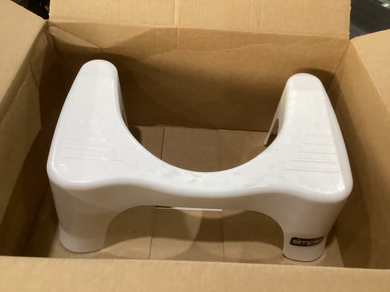Condition photo showing As Is for squatty potty simple curve bathroom toilet stool 7" white