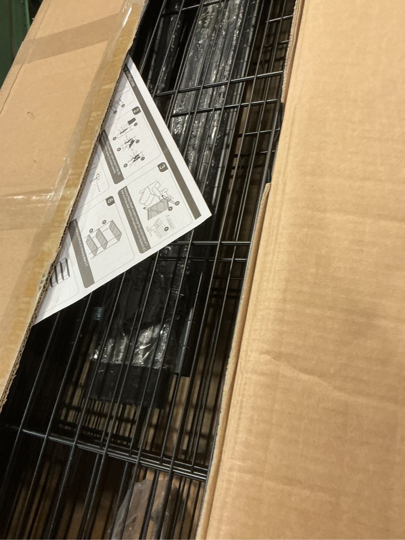 Condition photo showing As Is for 1250 lbs 5 Tier Shelf Metal Storage Shelves Shelving Wire Rack Heavy Duty Closet Organizers for Garage Kitchen Bathroom Laundry Black 15.7" D x 33.5" W x 68.5" H