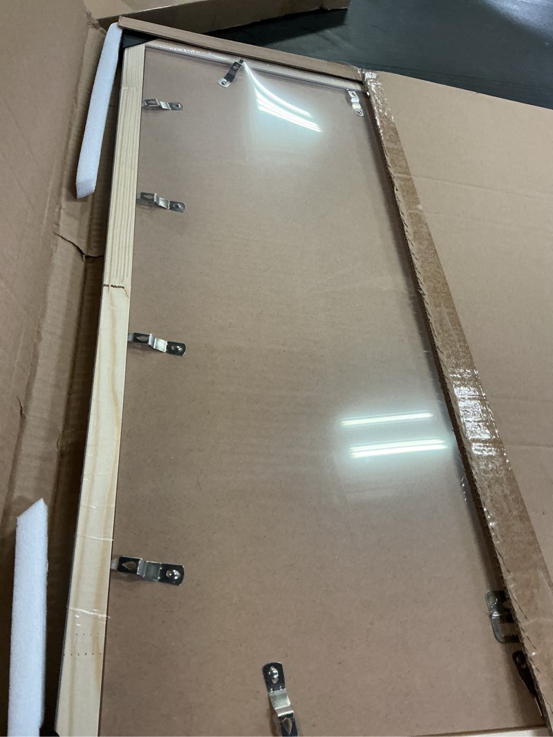 Condition photo showing As Is for 22x28 Wood Frame White, Modern Natural Woodgrain 28x22in Picture Frame, Rustic Wooden 22 x 28 inch Gallery Wall Photo Poster Frame with HD Plexiglass, Horizontal Vertical Wall Mounting Display 1pcs White 22x28