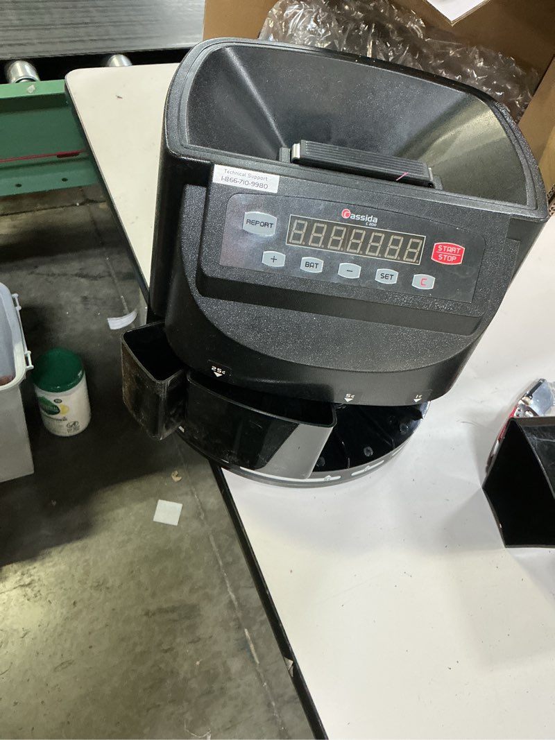 Condition photo showing As Is for Cassida C200 Coin Sorter, Counter and Roller C200 - 300 coins/ minute