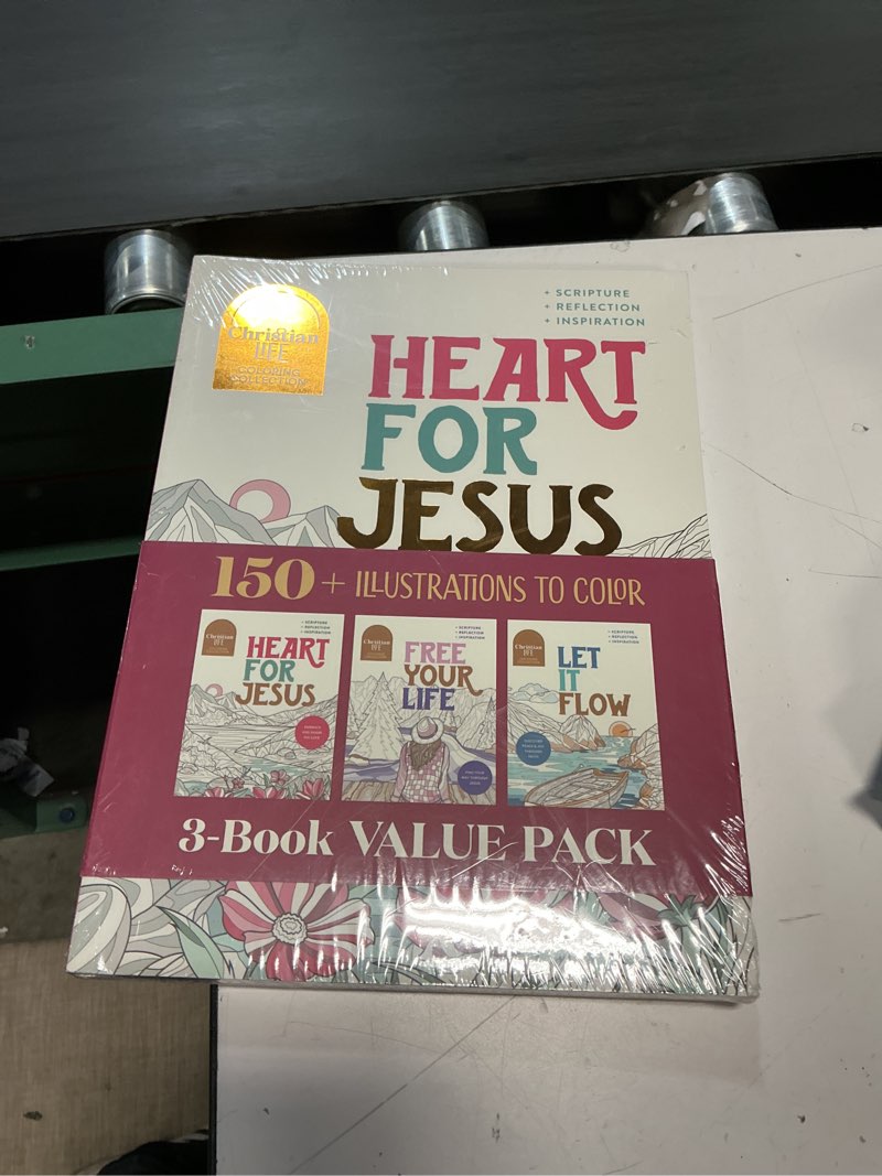 Condition photo showing New/Like New for christian life coloring collection heart for jesus 3-book value adult coloring