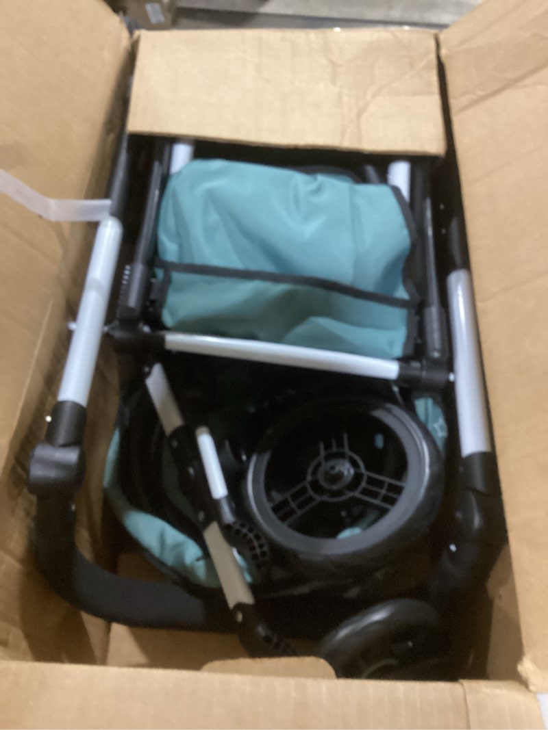 Condition photo showing Good Condition for Bayer: Pram Xeo Twin - Green & White Stars - Seats 2 Dolls Up to 18", Shoulder Bag, Adjustable Handle, Foldable, Kids Toy, Ages 3+