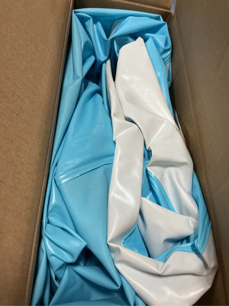 Condition photo showing Good Condition for sumbee inflatable swimming kiddie pool for adults kids ages 4-8-12, size 103" x 69" x 20" rectangle blow up family pool for children backyard outdoor garden summer water party full-sized light blue