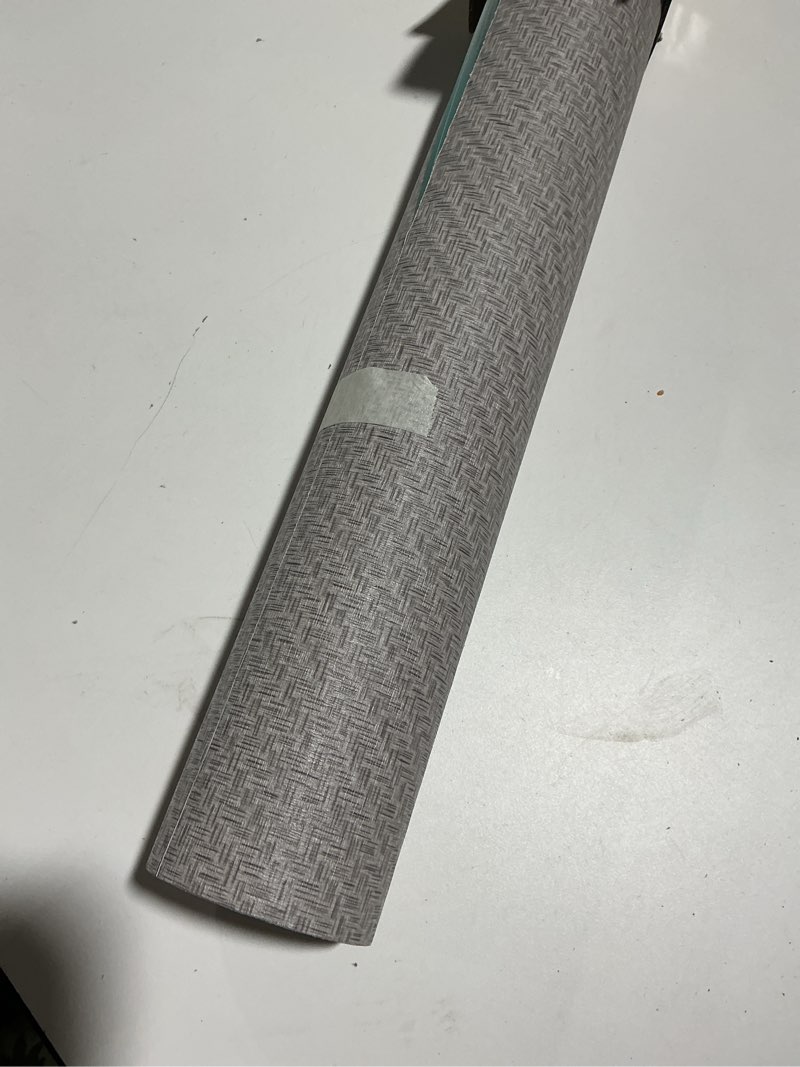 Condition photo showing Good Condition for Haimin Fabric Wallpaper Textured Contact Paper (24in X 393in) Gray Grasscloth Wallpaper Peel and Stick Faux Linen Wall Paper Self-Adhesive Vinyl Looks Like Woven Straw