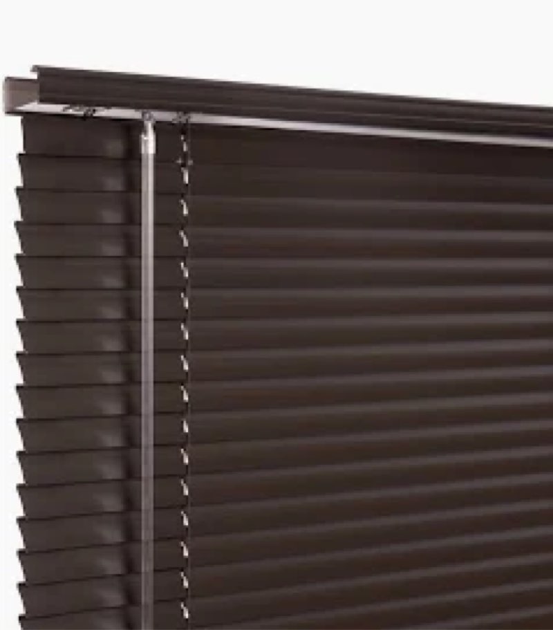100% Privacy 1" Vinyl Cordless Mini Blinds for Indoor Windows,L-Shaped Blades Horizontal Room Darken