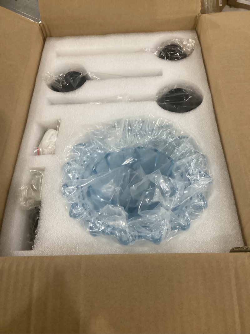 Condition photo showing Good Condition for blue and black 3 light vanity light blue 3 light