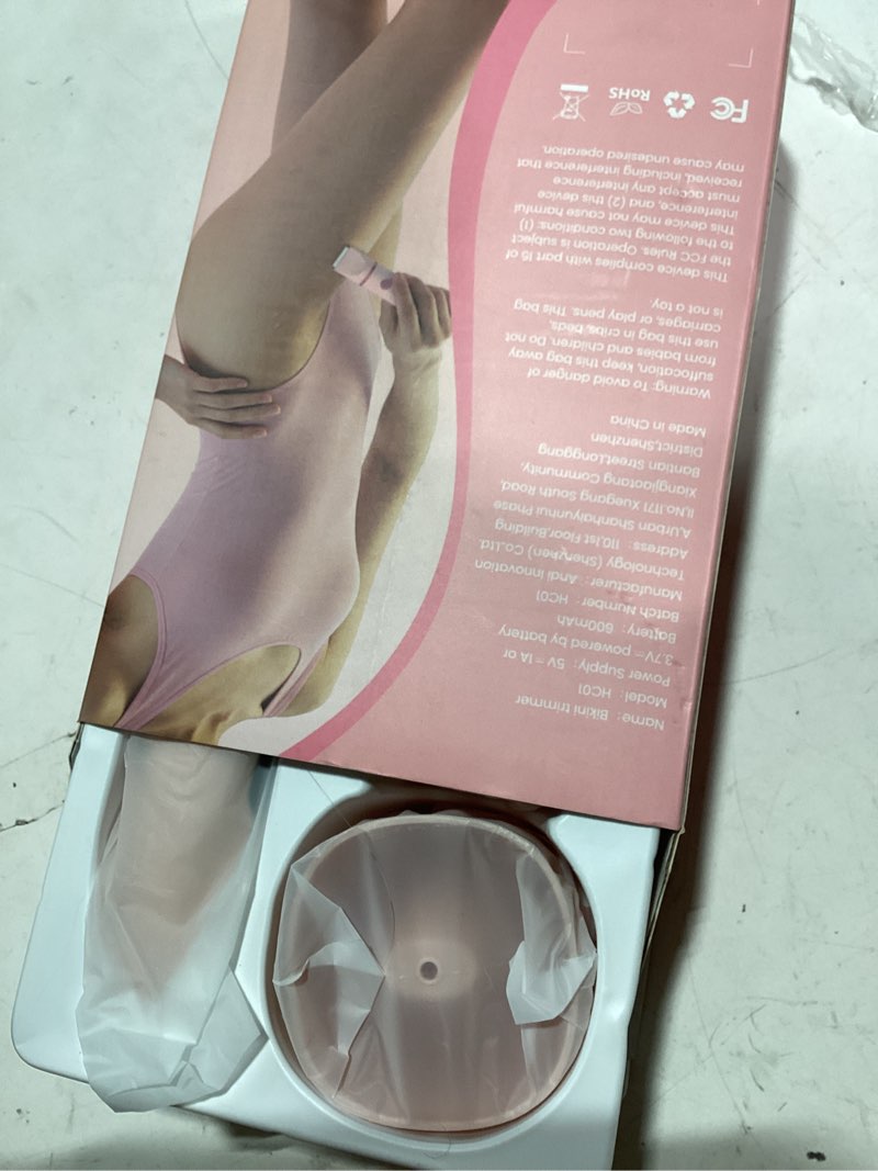 Condition photo showing As Is for bikini trimmer for women, 3-in-1 electric razors for women, ipx7 waterproof rechargeable cordless pubic hair shaver, with led display, for ladies bikini pubic, face, underarms, legs(pink)