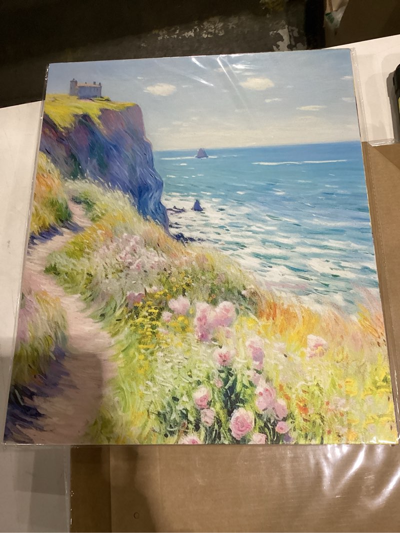 Ocean flower view panting with gold frame