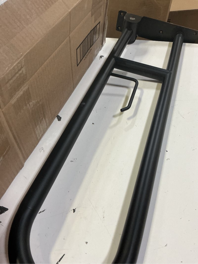 Condition photo showing As Is for toilet grab bar 30.3 inch, yuande flip up grab bar with paper holder,matte black anti-slip safety bars for toilet, stainless steel knurled toilet handles for seniors disabled elderly pregnant