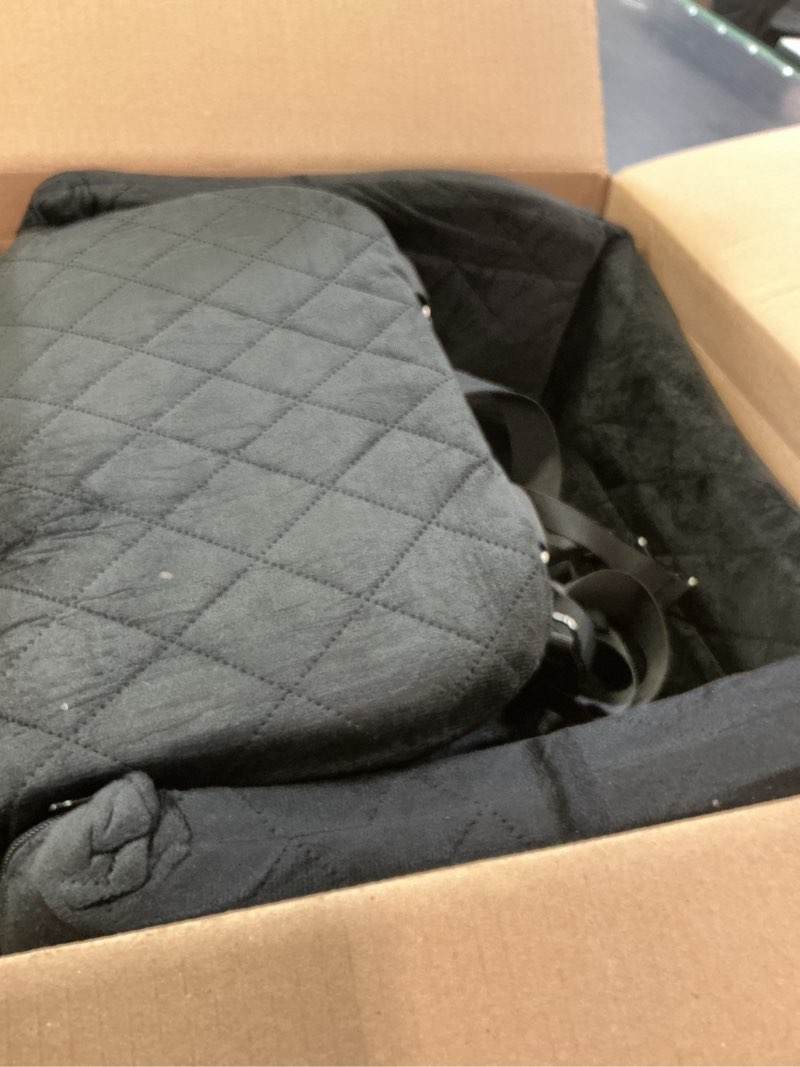 Condition photo showing Good Condition for dog car seat for small/medium dogs up to 35 lbs, 2-in-1 pet car seat with memory foam, machine washable dog bed for cars, non-slip pet booster carseat with safety leashes, storage pockets (black)