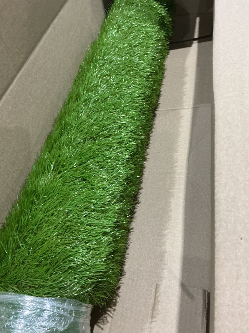 Condition photo showing Good Condition for 3ft x 10ft artificial turf 1.38inch simulated synthetic fake grass with drainage holes, reusable grass urinal for dogs, backyard lawn rug doormat decorations, custom 3ft×10ft