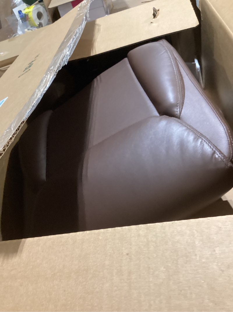 Condition photo showing Good Condition for Amazon Basics Classic Puresoft PU Padded Mid-Back Height Adjustable Office Computer Desk Chair with Armrest, 25.75"D x 24.25"W x 42.25"H, Brown
