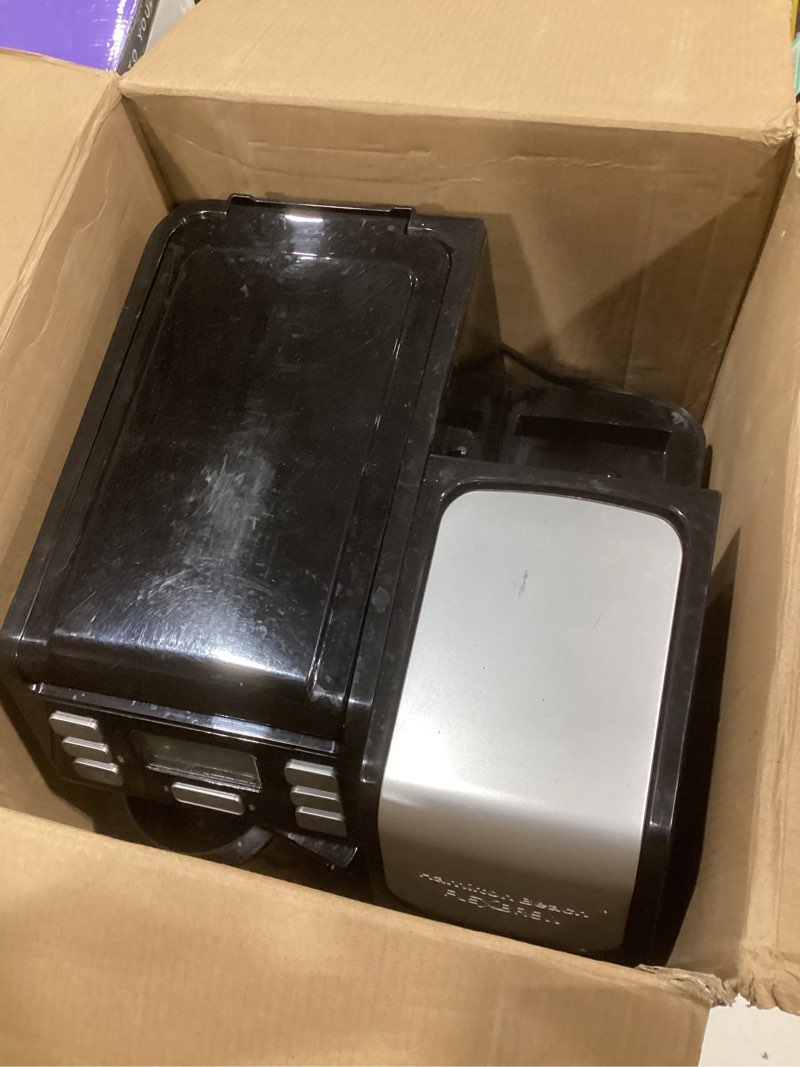 Condition photo showing As Is for Hamilton Beach FlexBrew Trio 2-Way Coffee Maker, Compatible with K-Cup Pods or Grounds, Combo, Single Serve & Full 12c Pot, Black - Fast Brewing (49902)