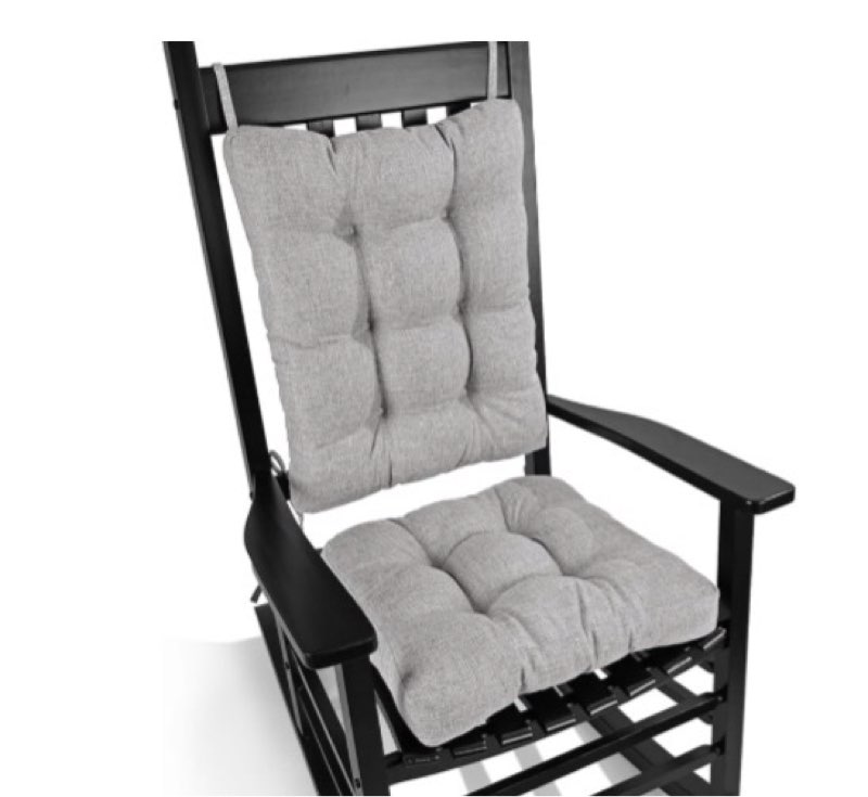 buyue chair cushion set for rocking chair, back pillow & seat cushion with ties, original woven fabr