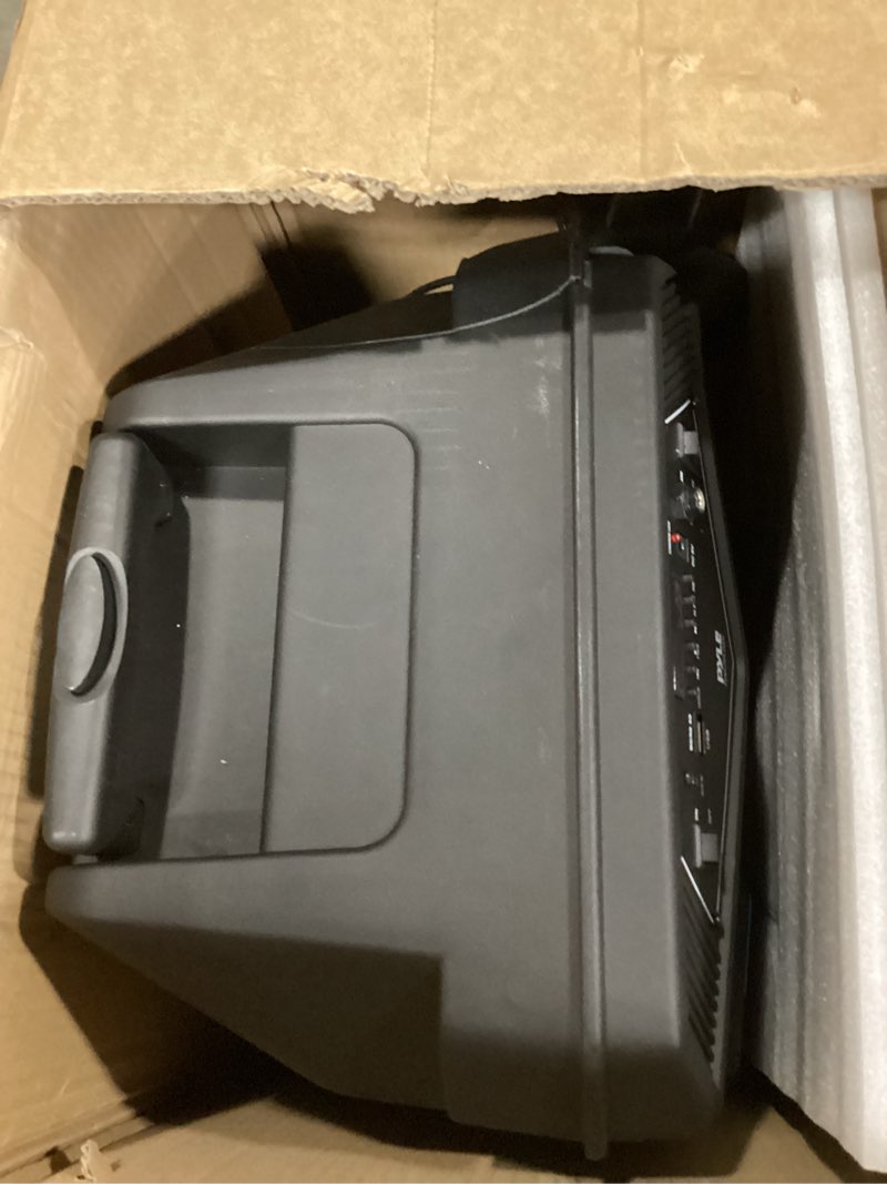 Condition photo showing New/Like New for pyle portable bluetooth pa speaker system - 800w outdoor bluetooth speaker portable pa system w/ microphone in, party lights, mp3/usb, fm radio, rolling wheels - mic, remote - pyle pphp122sm,black