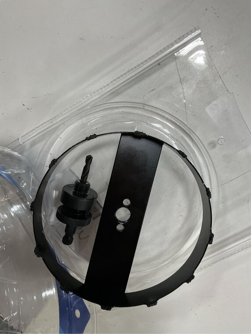 Condition photo showing As Is for kobalt 6-3/8-in carbide-grit arbored recessed lighting hole saw
