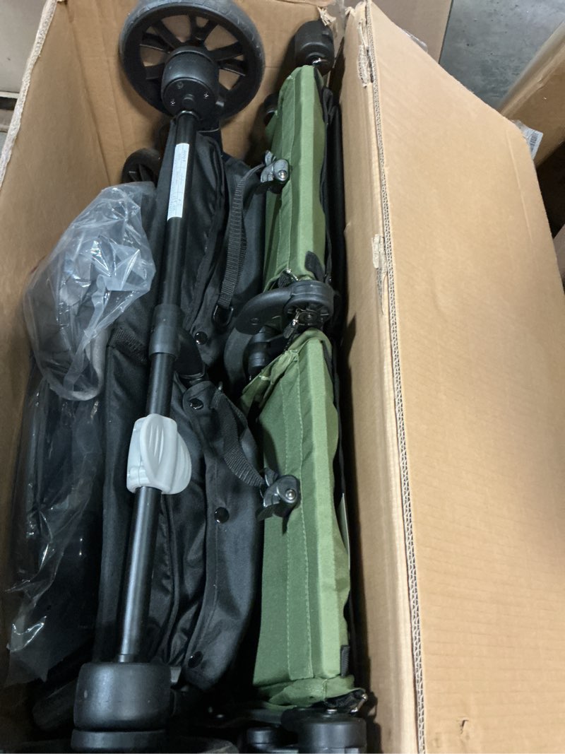 Condition photo showing As Is for joovy kooper x2 double stroller, lightweight travel stroller, compact fold with tray, olive