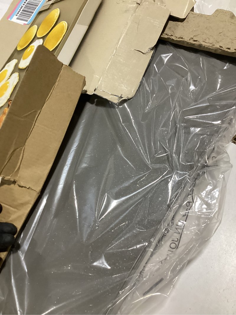 Condition photo showing New/Like New for bella 12" x 22" electric griddle with evergood™ ceramic nonstick coating, removable temperature probe, dishwasher-safe drip tray & cool touch handles, cook up to 15 eggs, 1500 watt, oatmilk 12" x 22" oatmilk