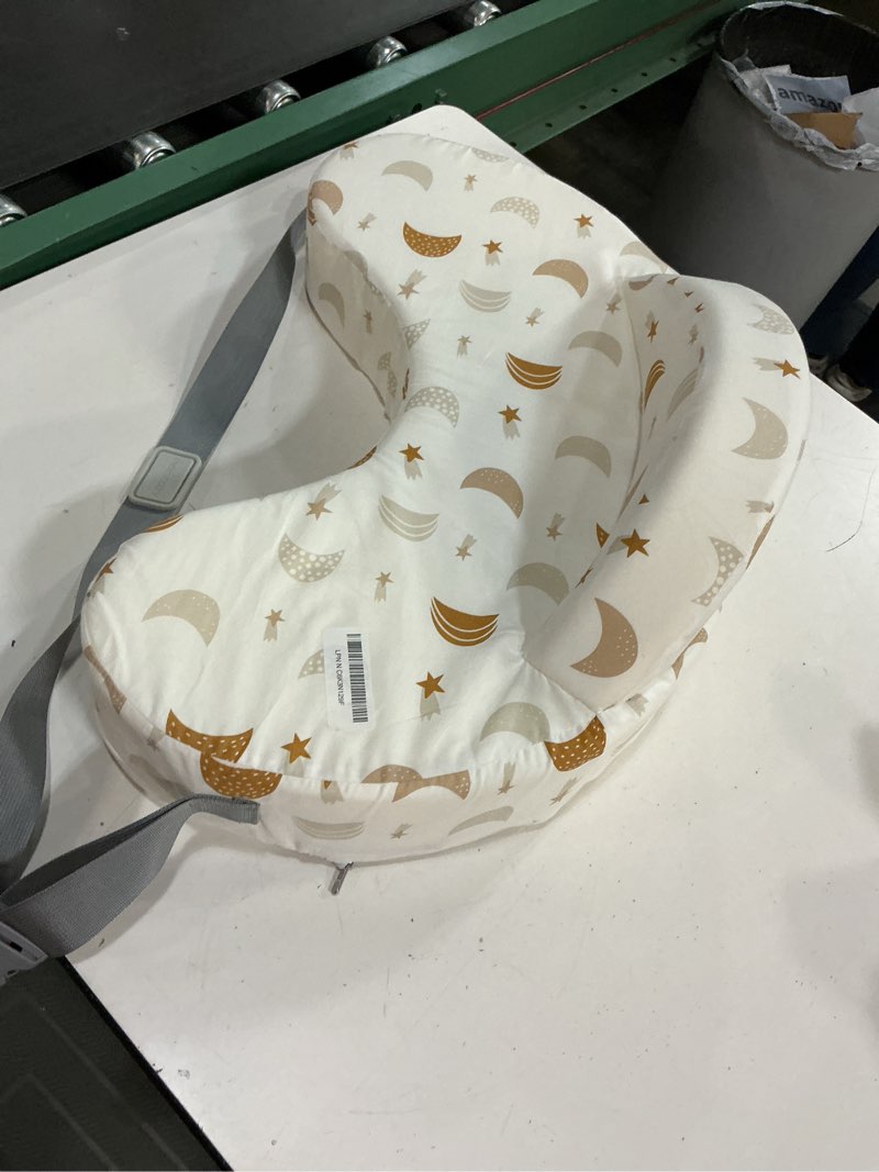 Condition photo showing As Is for momcozy innovative safety guard nursing pillow - firm & springy memory foam - stable, ergonomic support & comfort - wider breastfeeding cushion, adjustable, removable cover, baby safety certified cozylite -starry sky cozylite