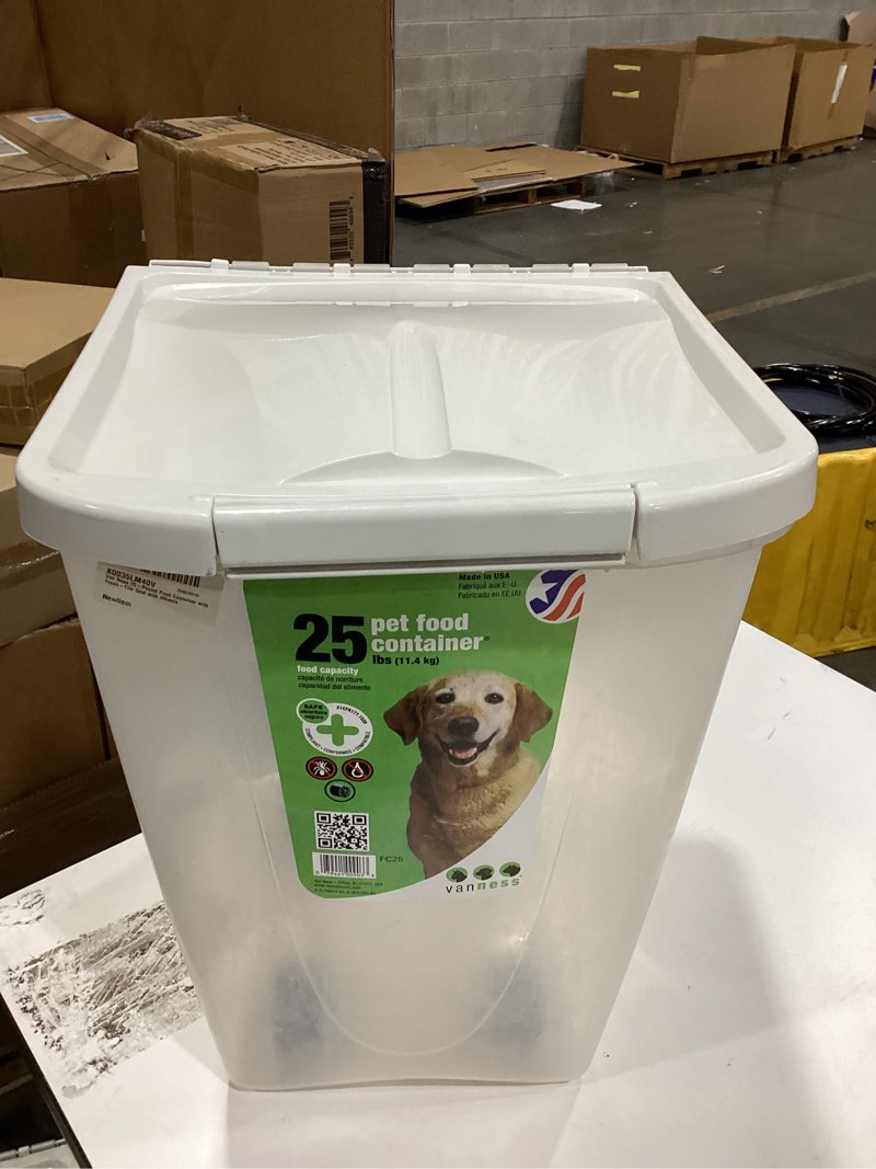 Condition photo showing Good Condition for van ness 25-pound food container with fresh-tite seal with wheels