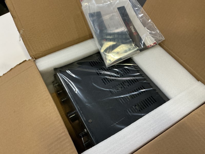 Condition photo showing Good Condition for pyle wireless bluetooth home power amplifier - 200 watt audio stereo receiver w/usb port, aux in, fm radio, 2 karaoke microphone input, remote - home entertainment system - pyle pda5bu.5