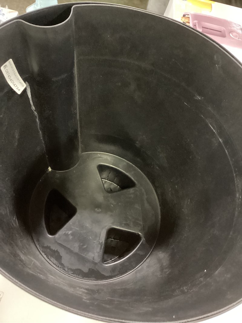 Condition photo showing Good Condition for mainstays 14 in. black resin self-watering planter