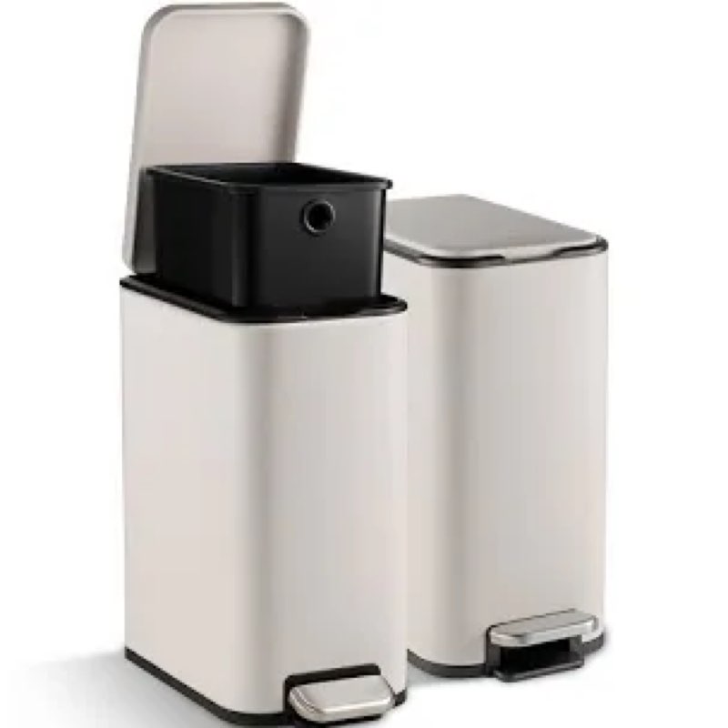 tramontina space-saving 2-pack 2-gallon step cans