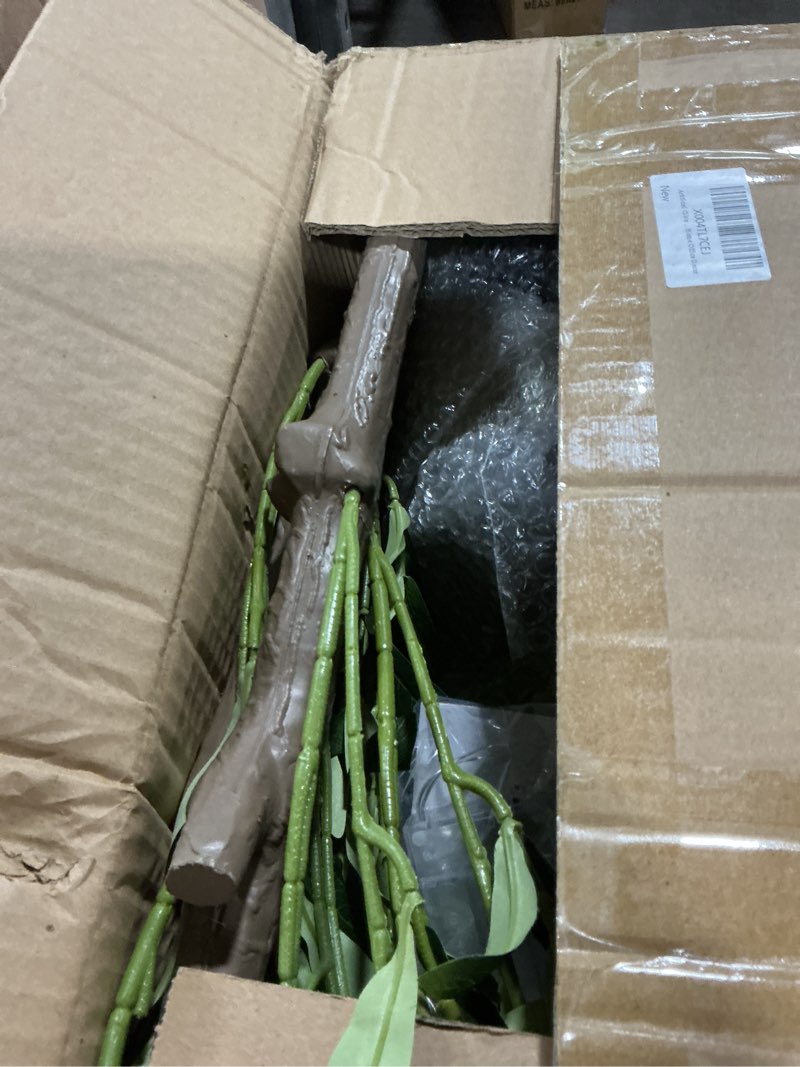 Condition photo showing Good Condition for Olive Trees Artificial Indoor, 6FT Tall Faux Olive Tree with Lights Moss and Planter, Artificial Plants Indoor with Natural Wood Trunk and Lifelike Fruits, Fake Tree for Home Office Living Room Decor