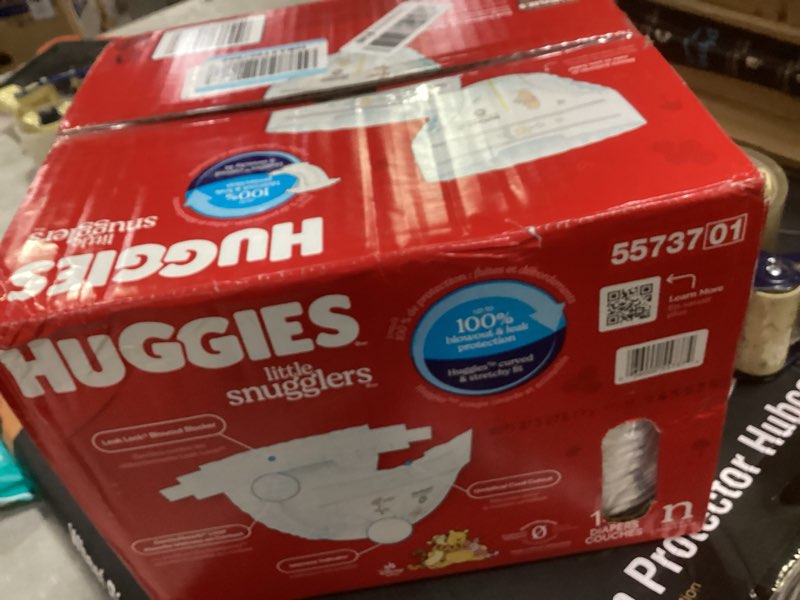 Condition photo showing New/Like New for Huggies Size Newborn Diapers, Little Snugglers Baby Diapers, Size Newborn (up to 10 lbs), 144 Count, Packaging May Vary