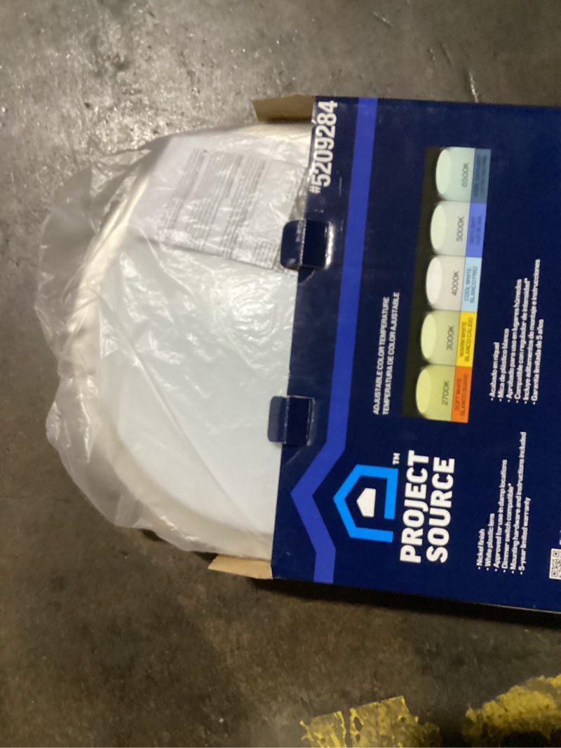 Condition photo showing New/Like New for project source 1-light satin nickel led flush mount light