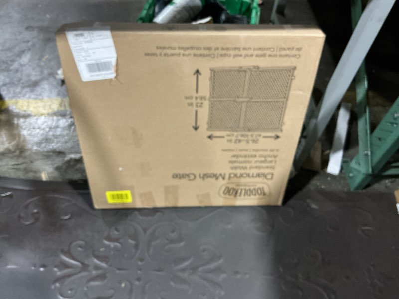 Condition photo showing New/Like New for toddleroo by north states - diamond mesh wooden baby gate: pressure mounted baby gate for doorways - adjustable 26.5 to 42 inches wide - 23 inches tall